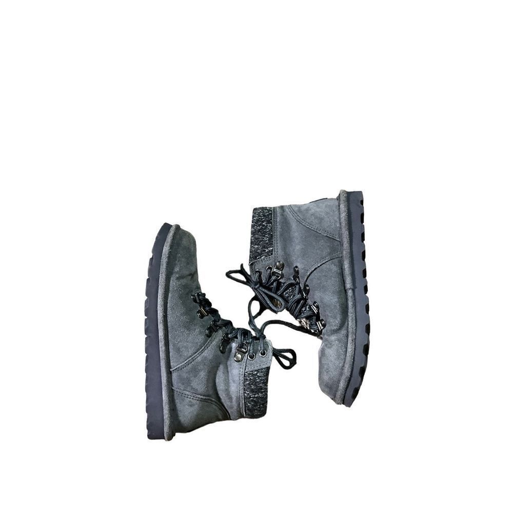 Bearpaw Grey Short Lace Up Sherpa Bootie